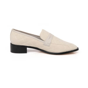 LOAFER MOCASSIM BEGE RÁFIA MATELASSÊ