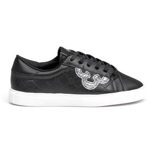 TÊNIS FEMININO PRETO AMARRAÇÃO GLITTER