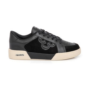 TÊNIS FEMININO AMARRAÇÃO PRETO COURO NOBUCK