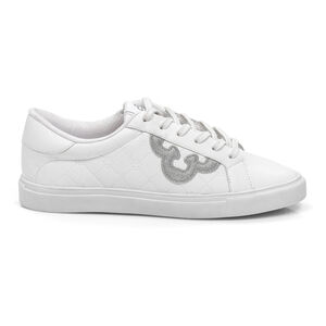 TÊNIS FEMININO BRANCO AMARRAÇÃO GLITTER