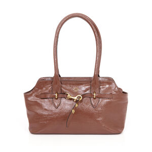 BOLSA MARROM ÉBANO COURO GLOSSY