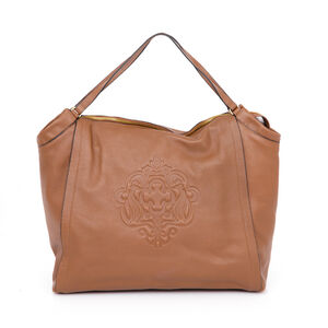BOLSA DE COURO CARAMELO MOGNO SHOPPER