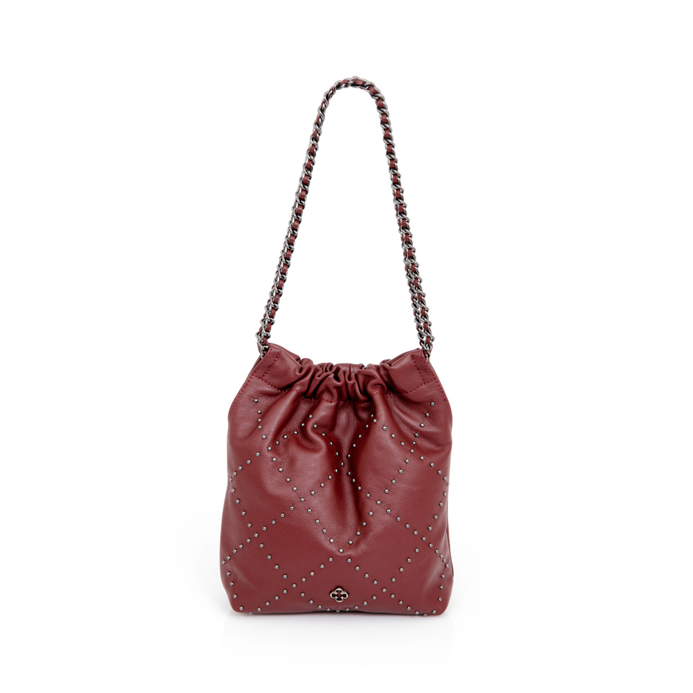 BOLSA BORDÔ COURO ALÇA CORRENTE HOBO image number 0