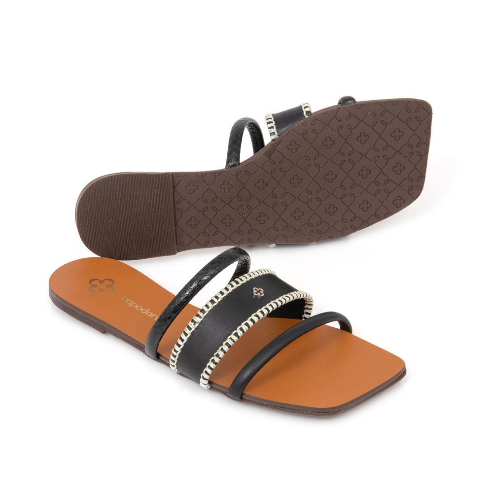 CHINELO PRETO DE TIRAS BICO QUADRADO image number 3