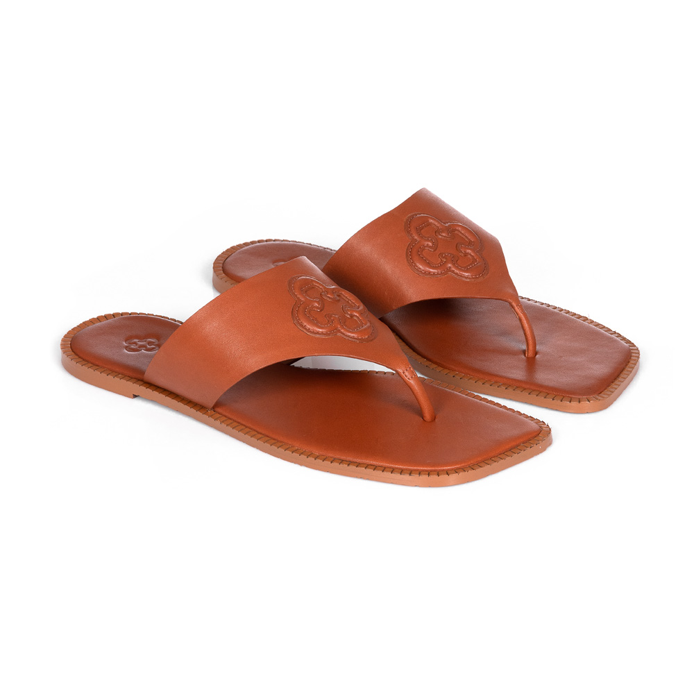 CHINELO RASTEIRA COURO CARAMELO CAMEL image number 1