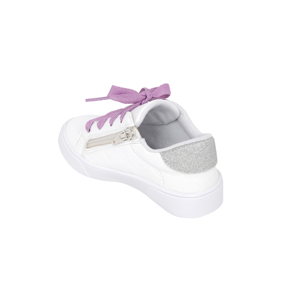 TÊNIS BABY BRANCO E LILÁS MONOGRAMA AMARRAÇÃO image number 2