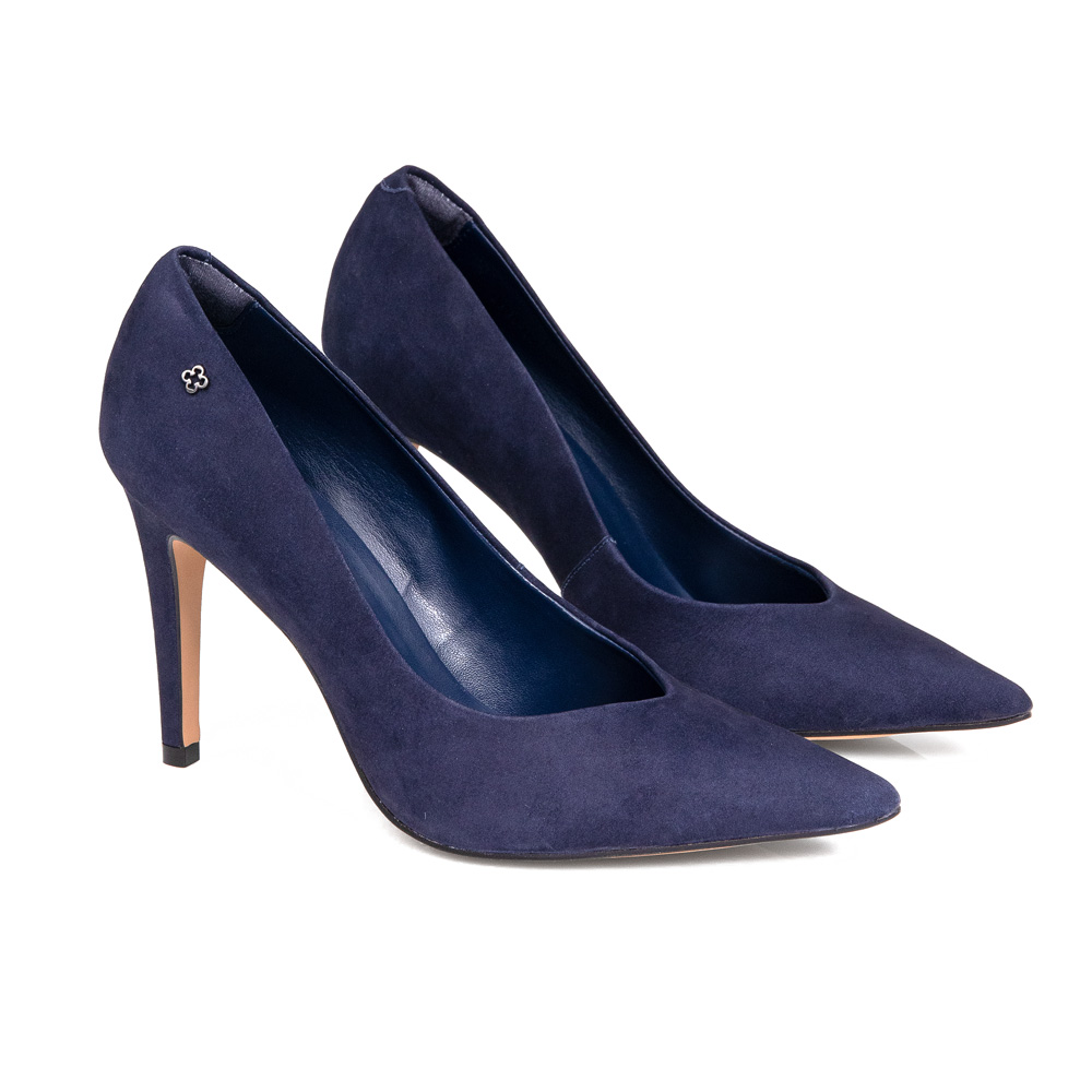 SCARPIN MARINHO AZZURRO NOBUCK SALTO ALTO FINO image number 1