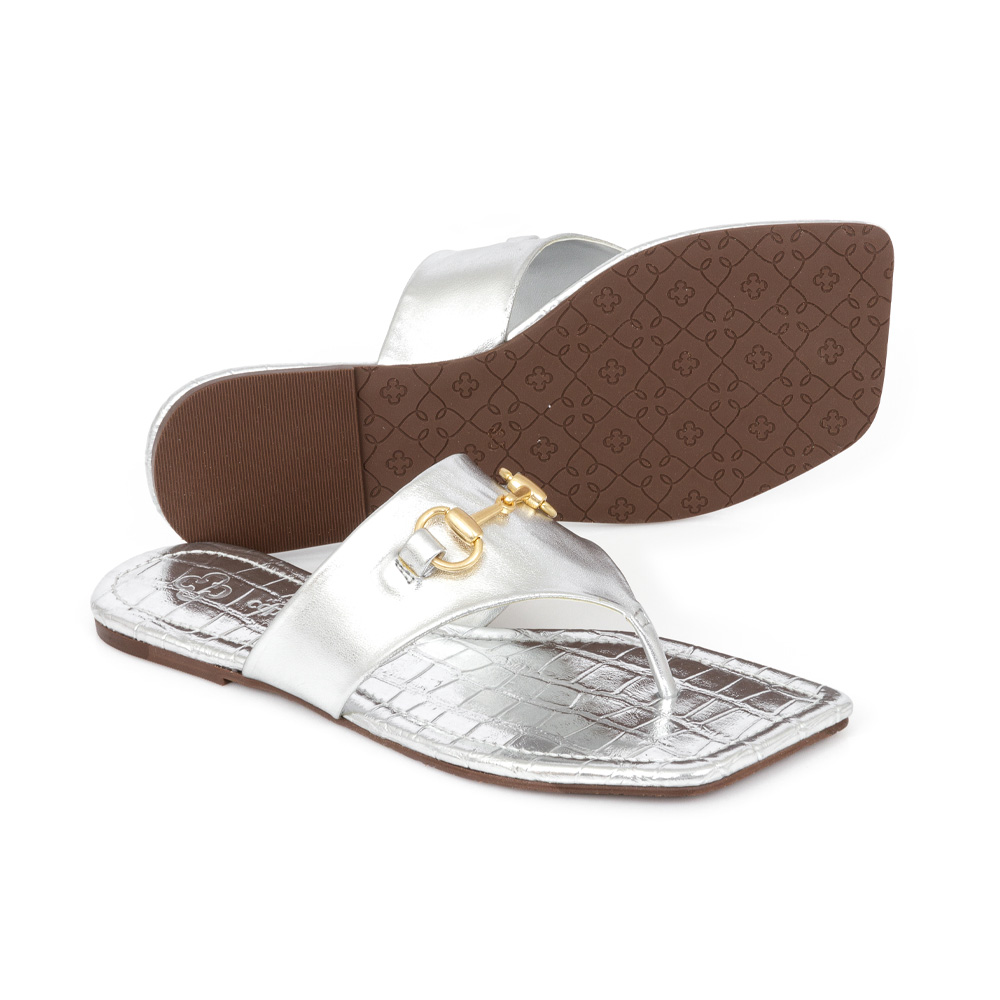 CHINELO RASTEIRA BICO QUADRADO PRATA image number 3