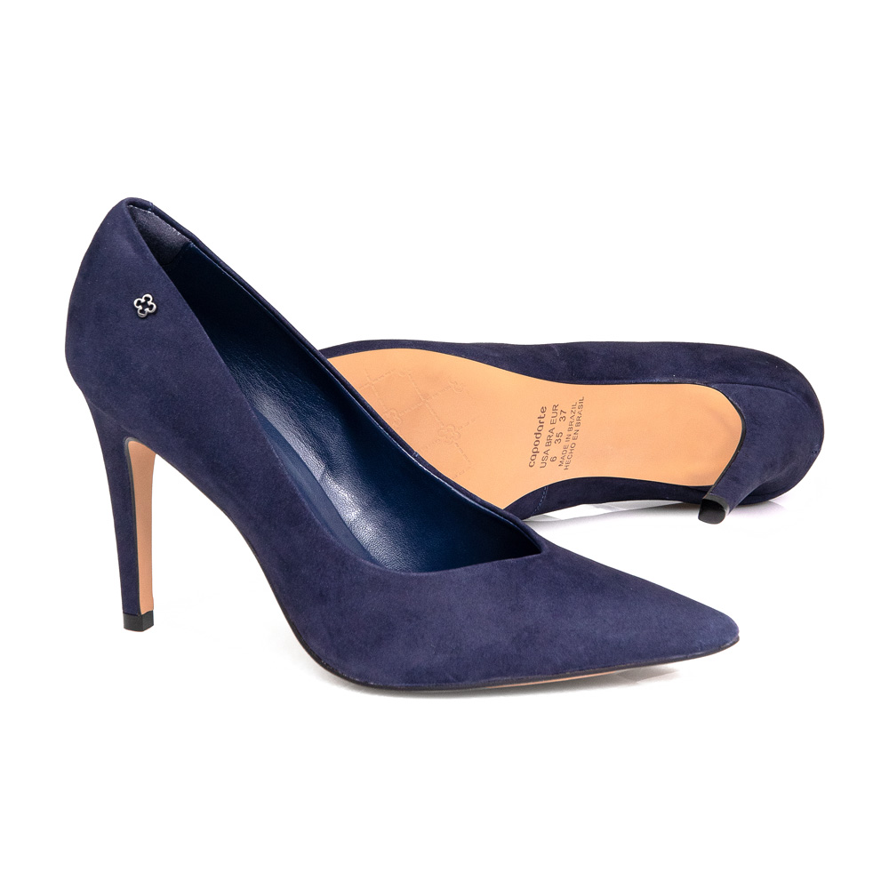 SCARPIN MARINHO AZZURRO NOBUCK SALTO ALTO FINO image number 3