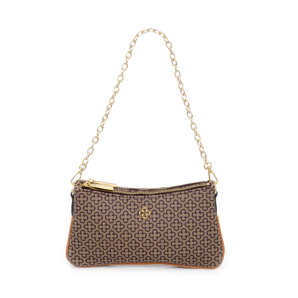 BOLSA PEQUENA SHOULDER BAG BEGE CARAMELO LAÇA CORRENTE image number 0