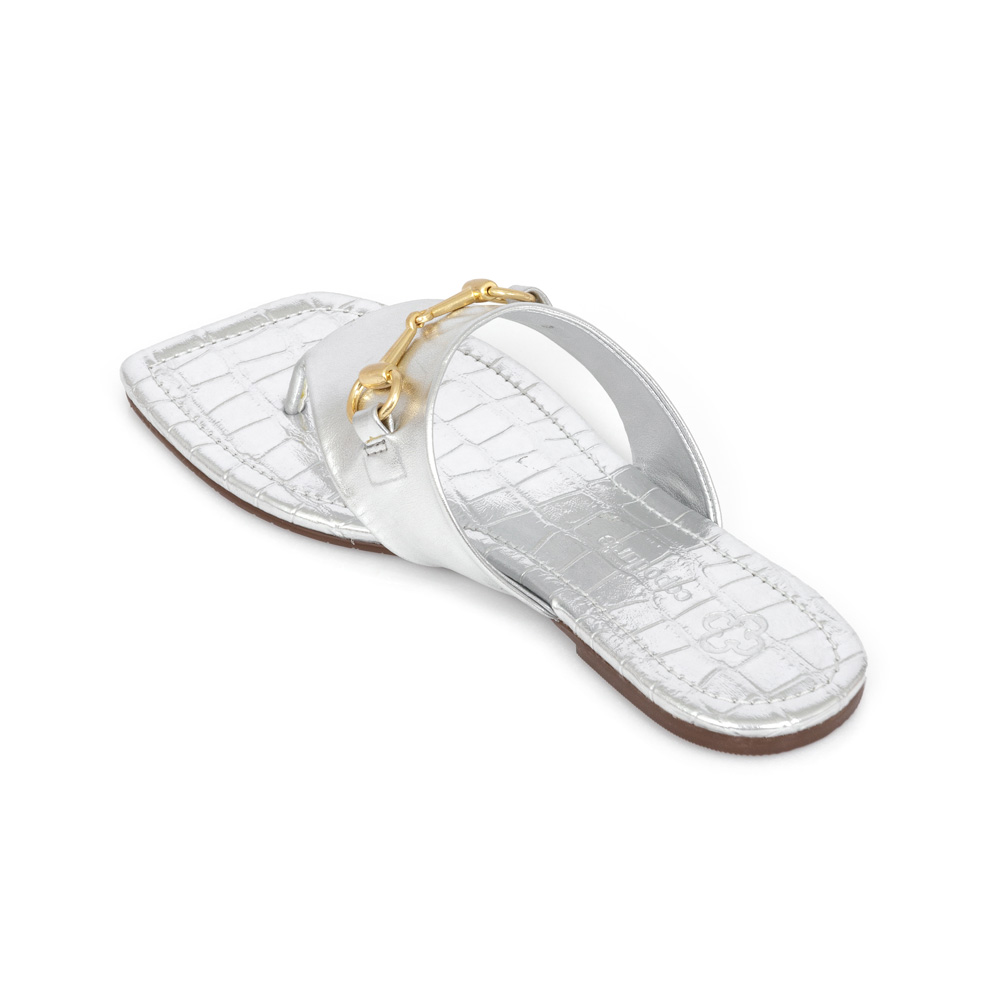 CHINELO RASTEIRA BICO QUADRADO PRATA image number 2