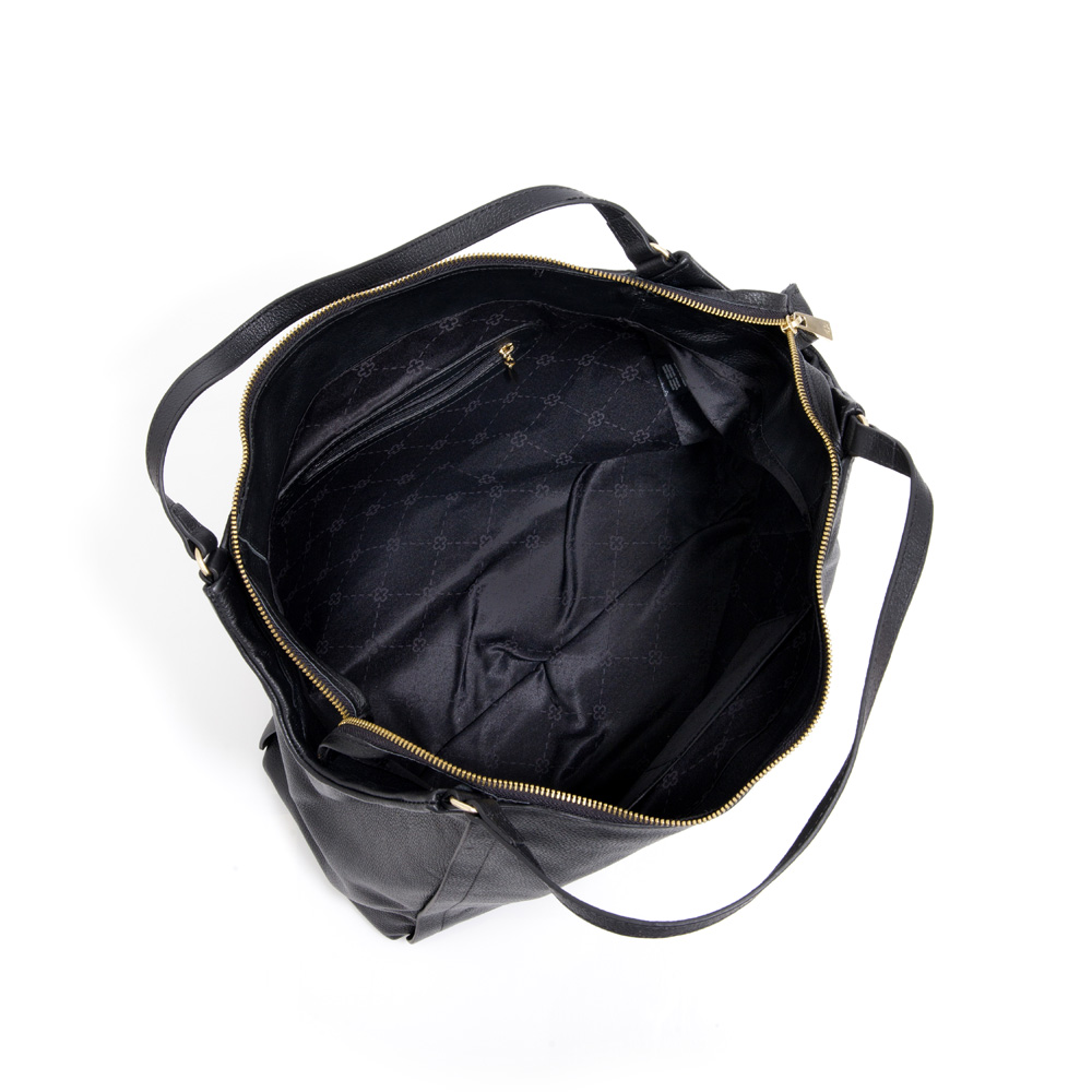 BOLSA GRANDE PRETA DE COURO SHOPPER image number 4